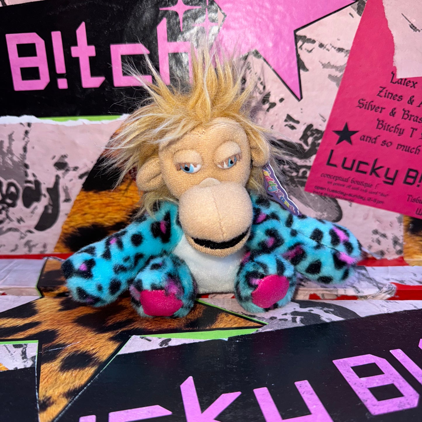 TEDDYLAND Blue Leopard Chimp Plush