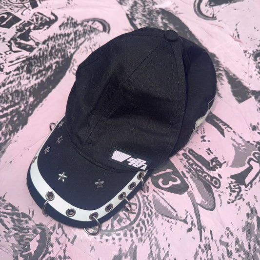 KABO Spiky Black One-Stripe Baseball Cap